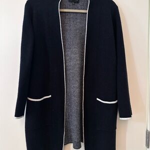 Premise Black Cardigan with White Trim